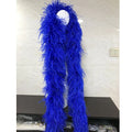 2022 Cheaper Ostrich Feather Boa Trimming Blue 5 Ply Fluffy Boa for Party Clothes Decoration