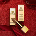 Lakerain 6 Colors Flow Gold Lipstick Silky Moisturizing Matte Gold Lipstick Waterproof Long Lasting Natural Shiny Lipstick