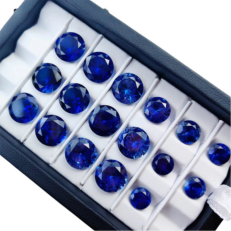 Lab Sapphire Loose Gemstone Royal Blue Sapphire Oval Round Certified Blue Color Lab Grown Sapphire