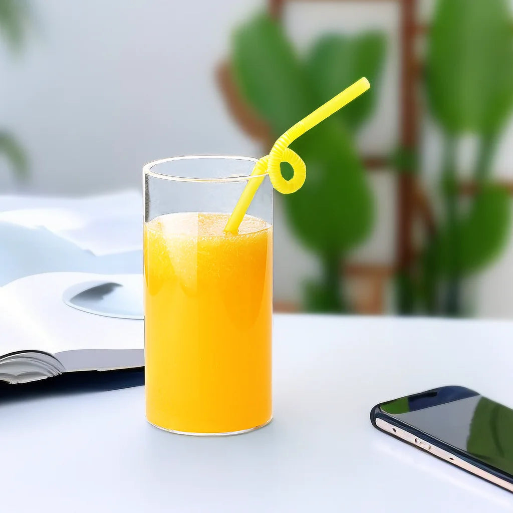Round Juice Heat-resistant High Borosilicate Heatproof Glass Cup Drinking Mug Straight for Juice Milk Tea Coffee