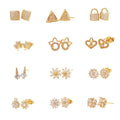 Only 5 USD to USA Vintage Cute Zircon Earrings Jewelry Diamond Earrings 18k Gold Plated Women Mini Stud Earring
