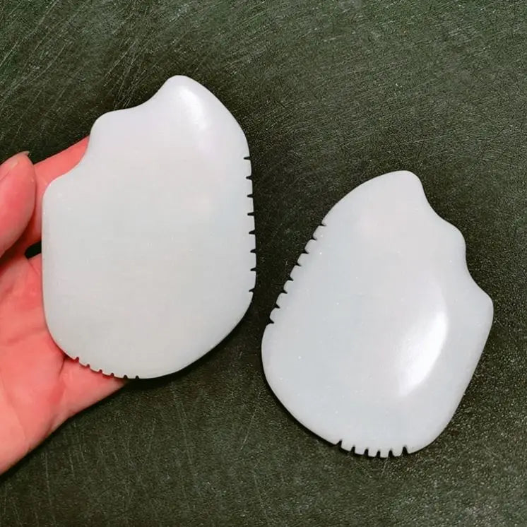 HUIYING 100% Natural Jade Guasha Private Label Scraping White Jade Amethyst Green Jade Gua Sha Tools for Face Body Skincare