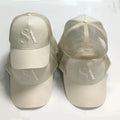 OEM/ODM Custom Beige Suede Mesh Trucker Cap 5 Panel 3D Embroidery Logo Curved Brim Men Women's Outdoor Canvas HE XING Four