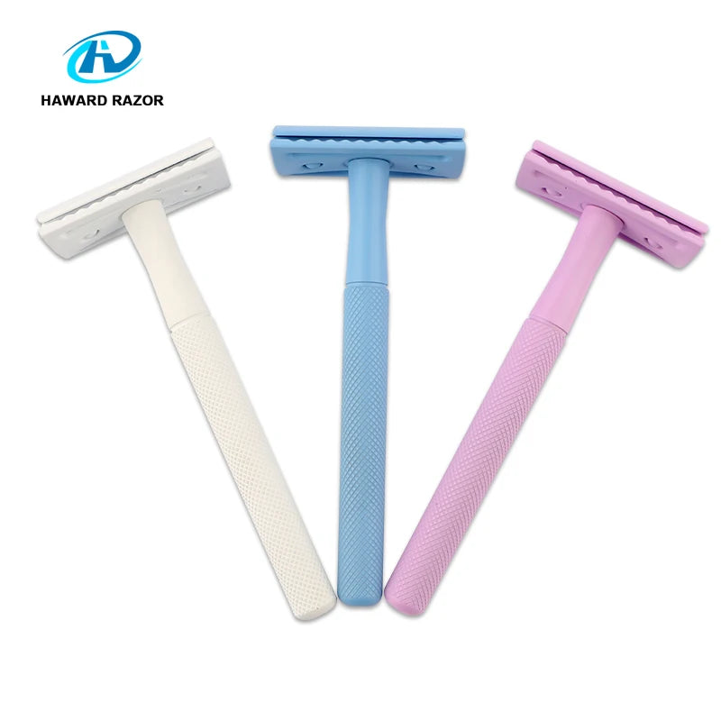 Colored Razor Reusable Safety Razor Metal Body Shaver Men's Shaving Double Edge Blade Razor