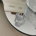 GT Heart Diamond Engagement Wedding Rings Copper Jewelry Ring for Girl