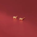 925 Sterling Silver Infinity Shape Gold Plated Small Ear Studs Earrings Mini Fashion Jewelry for Women Girls