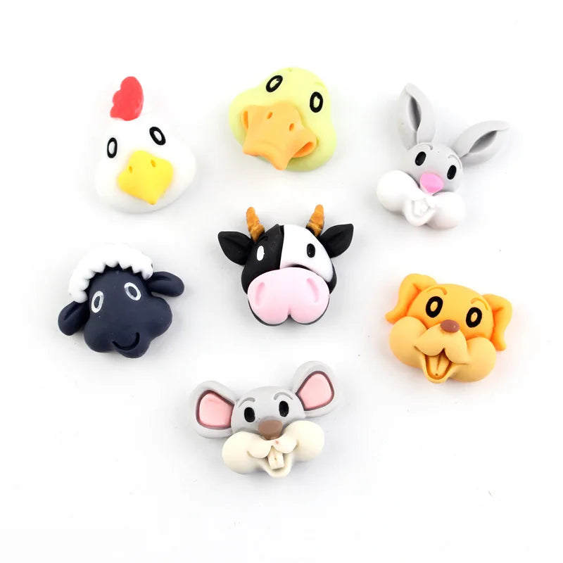 Resin Sheep Mouse Cow Flat Back Resin Charms Cabochon for Slime Filler Kid DIY Mobile Phone Hairclip Keychain Decoration Craft