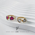 Carline Fashion Quality Spring Design 18K Gold Plated Band Stainless Steel Jewelry Delicate Minimalist Zircon Ring for Women