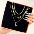 Custom Gold Plated New Trend Multi Layered Cross Necklace for Women Jewelry