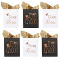 Wedding Theme Party Favour Treats Gift Paper Bags With Handle Goodie Gift Kraft Brown Rustic Paper Bag for Team Bride and Groom