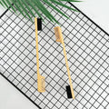Professional Supply Natural Bamboo Boar Bristle Edge Brush Double Heads Eyebrow Comb Brow Brushes for Curly Hair