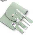Stainless Steel Nail Clippers Set Ear Pick with Leather Storage Bag for Women's Beauty Home Use