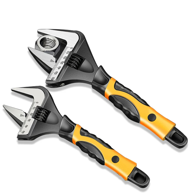 AIRAJ 2020 Industrial Grade Carbon Steel Adjustable Bathroom Wrench 6/8/10/12 Open 700lb-ft Max Torque OEM Customized Plumbing
