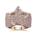 MSR-793 Custom Hand Setting High End 18k Gold Iced Out Start Hip Hop Men Champion Lab Grown Diamond Ring
