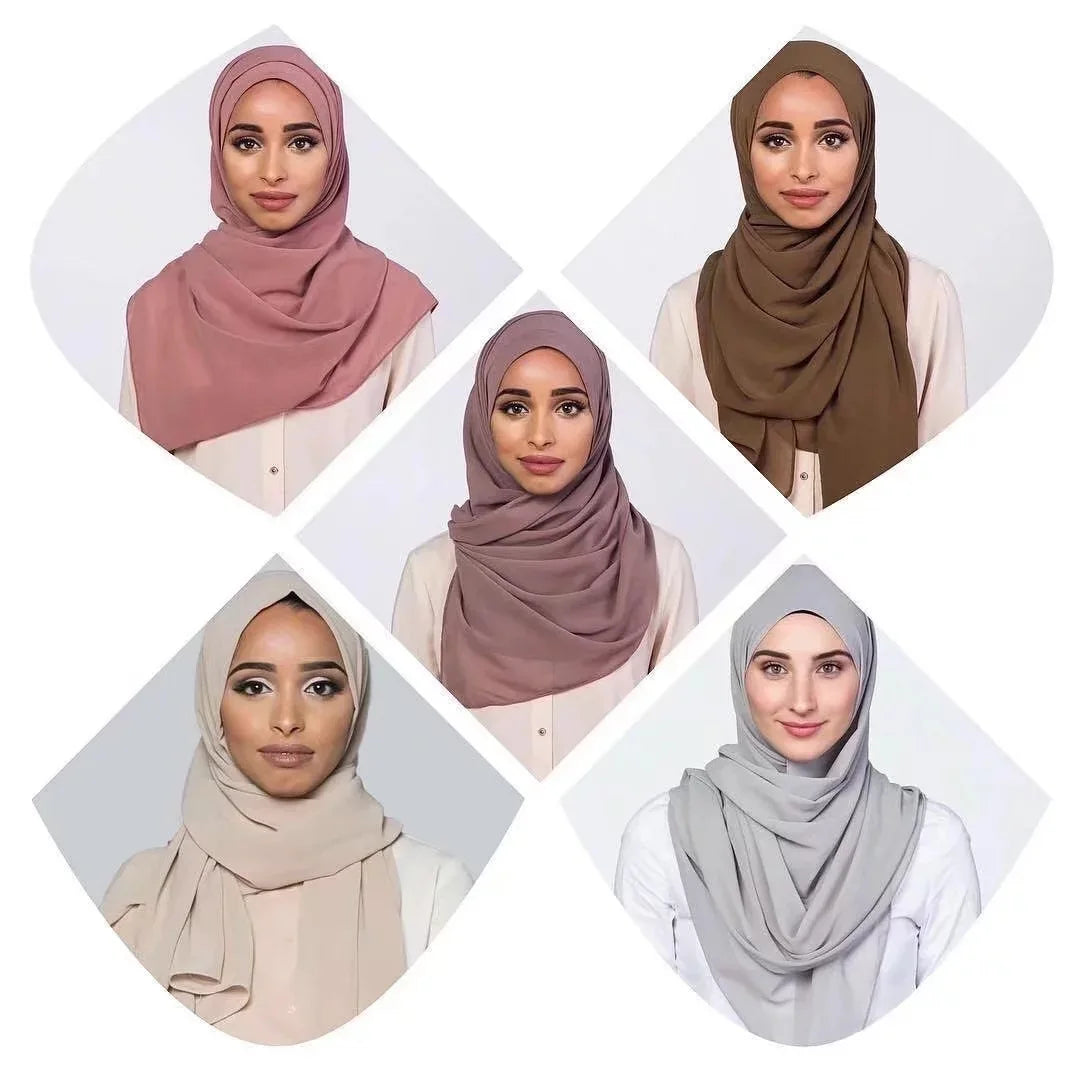 Wholesale Fashion Arab Black Hijab Women Head Scarf in 61 Kinds Colors