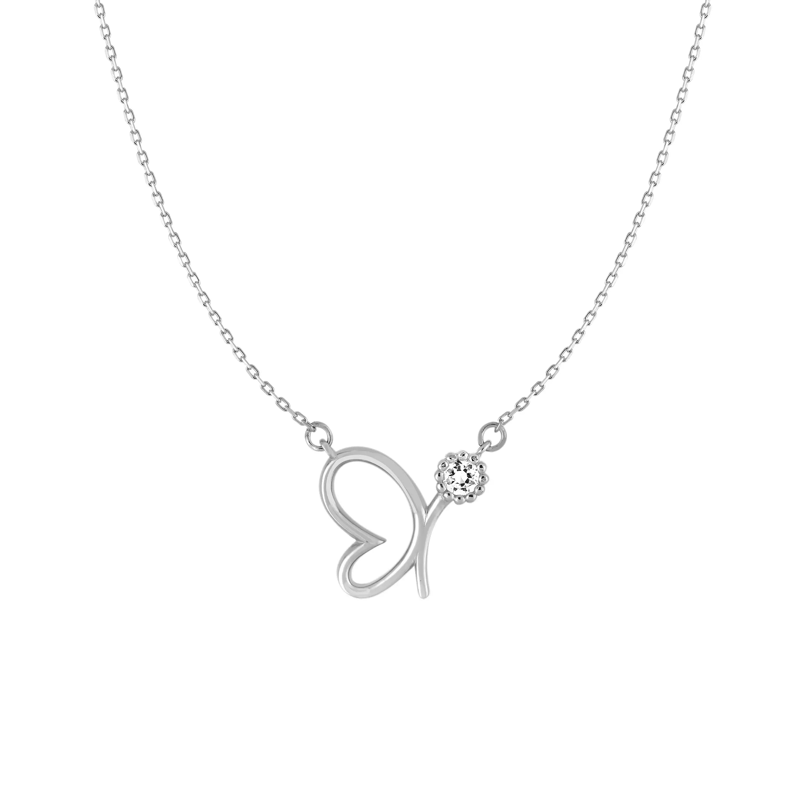 Wholesale Price Fashion Simple Jewelry 925 Sterling Silver Butterfly Necklace