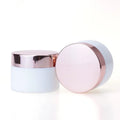 In Stock 30g 50g White Porcelain Cosmetics Cream Jar With Rose Gold Lid for Skincare