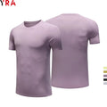 2025 Custom Men's Summer Fitness T-Shirt Quick Dry 100% Polyester Gym Wear with Reflective Logo Athletic Clothing for Running