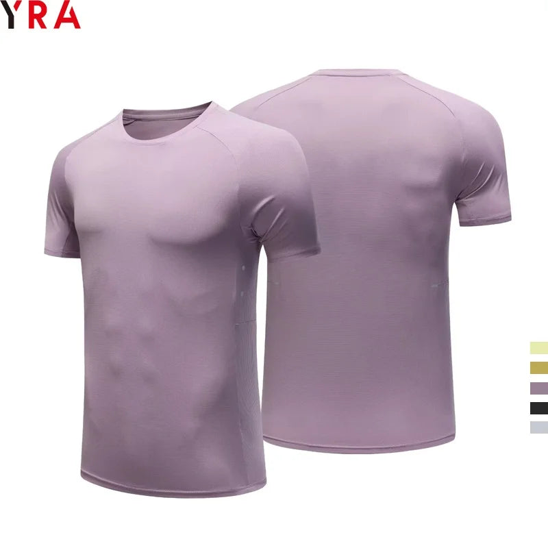 2025 Custom Men's Summer Fitness T-Shirt Quick Dry 100% Polyester Gym Wear with Reflective Logo Athletic Clothing for Running