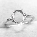 Sterling Silver 7*9mm Semi Mount Ring Empty Frame Blank Support Claw Setting S925 Base Holder Without Center Stone for DIY Inlay