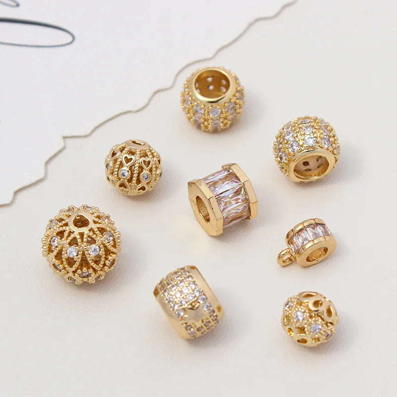Fashion Copper Covered Hollow Ball Barrel Bead Pendant for Jewelry Findings