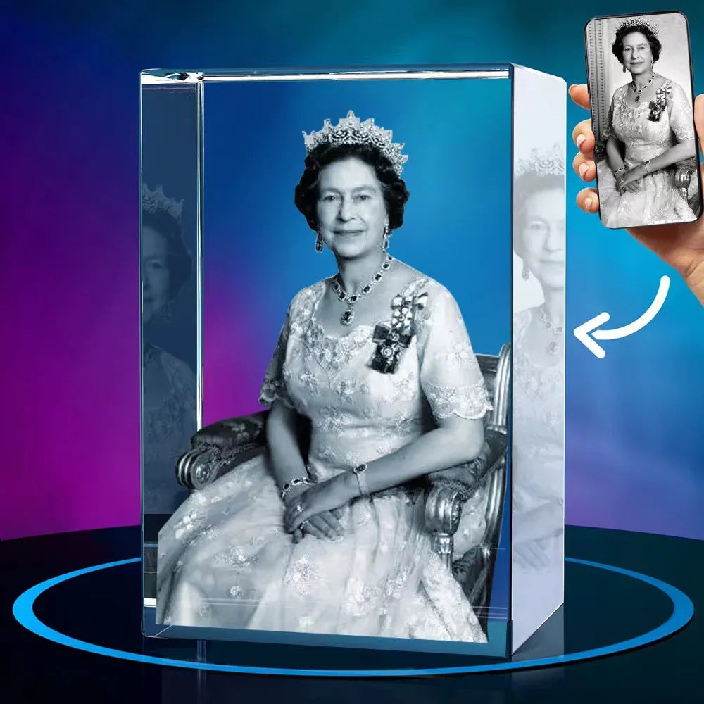 Custom 2D 3D Photo Etched Engraved Inside the Crystal with Your Picture (BirthdayPetsWedding Gift Mother's Day Etc)