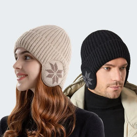 Winter Warm Plush Knitted Benines for Men Women Snow Fashion Skullies Hat Unisex Outdoor Coldproof Ear Protection Wool Caps