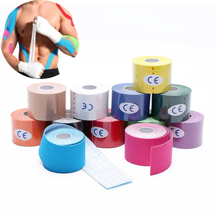 7.5CM Custom Printed Elastic Waterproof Cotton Sports Tape for Athletes' Muscle Kinesiology Training