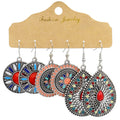 Cheap Retro Charm Flower Drop Earrings Jewelry Set Women Trendy Alloy Round Oil Drop Earrings 2022