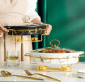 Hot Sale Nordic Oval Ceramic Soup Pot Home Hotel Tableware Casserole Holder Candle Heating Fish Plate Binaural Dry Pot