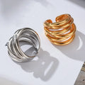 Simple Fashion Multi-layered Lines Winding Open Ring Brass Jewelry Custom Women Gifts