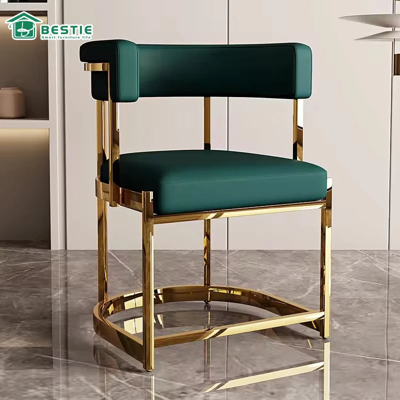 BST Dining Chair Leather Metal Indoor Wholesale Home Furniture Modern Gold Nordic Luxury Restaurant Dinning Dining Room Chairs