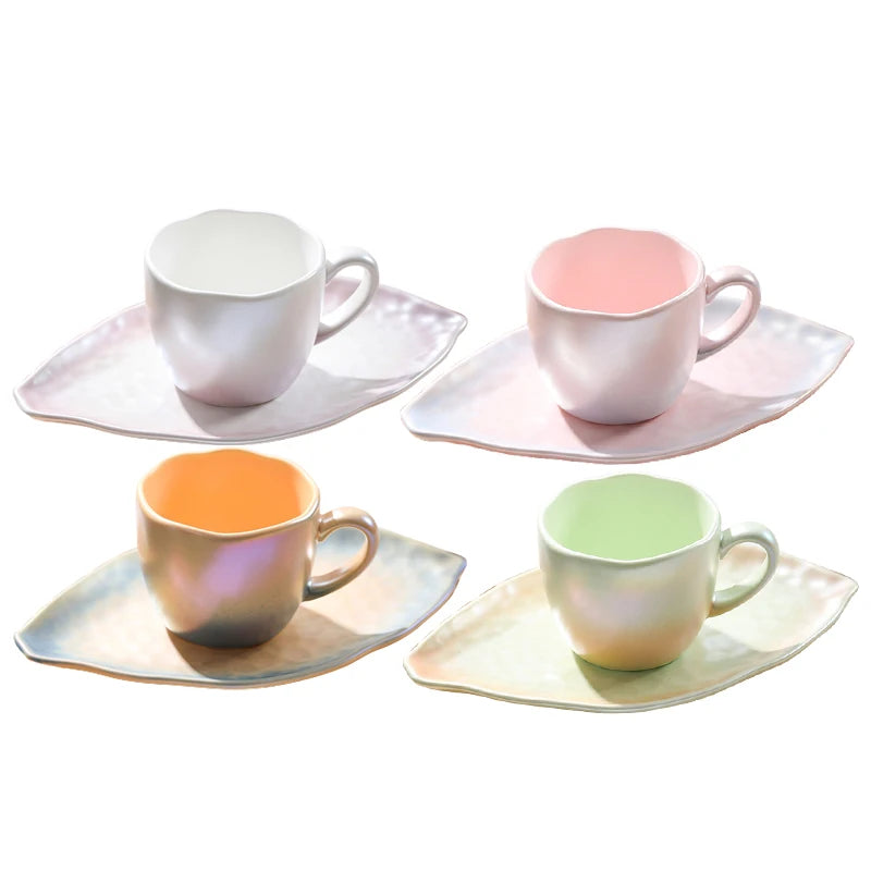 Hot Selling 220ML Ceramic Coffee Cups Espresso Cup with Saucer