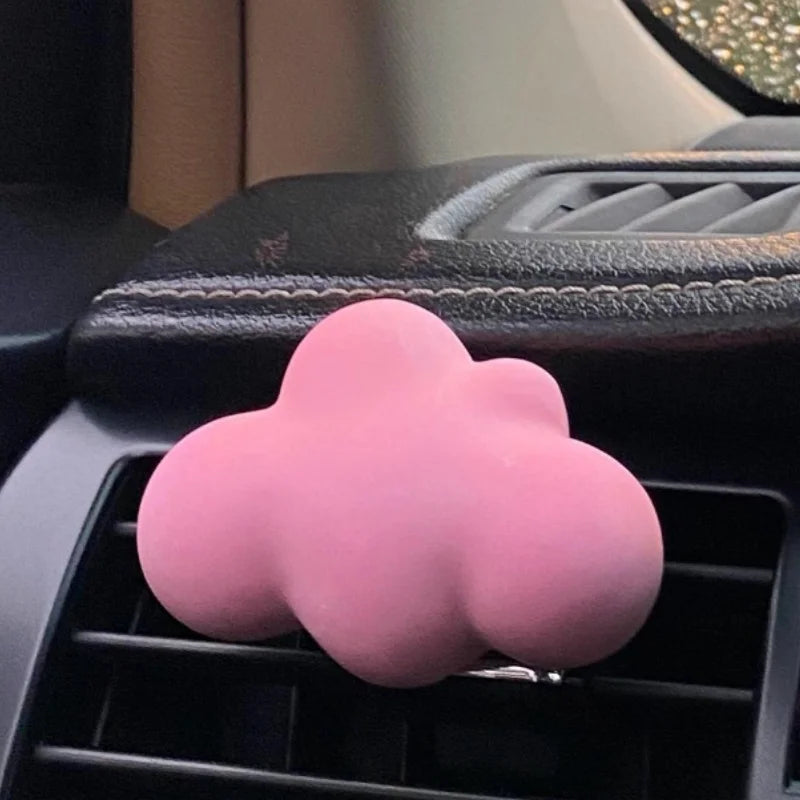 Stocked Pink Cloud Scented Ceramic Car Vent Clip Air Freshener Porcelain Flower Aroma Plaster Fragrance Essential Oil Diffuser