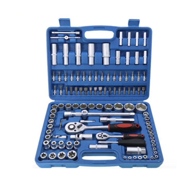 108pcs Socket Tool Car Repair Kit Multi Function Ratchet Wrench Set 1/2 and 1/4 Socket Tool Set