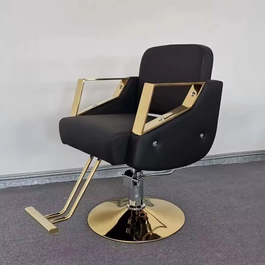 2024 Unique Customized Black Colourful Synthetic Leather Barber Chair Modern European Height Adjustable Heavy Duty Hotel