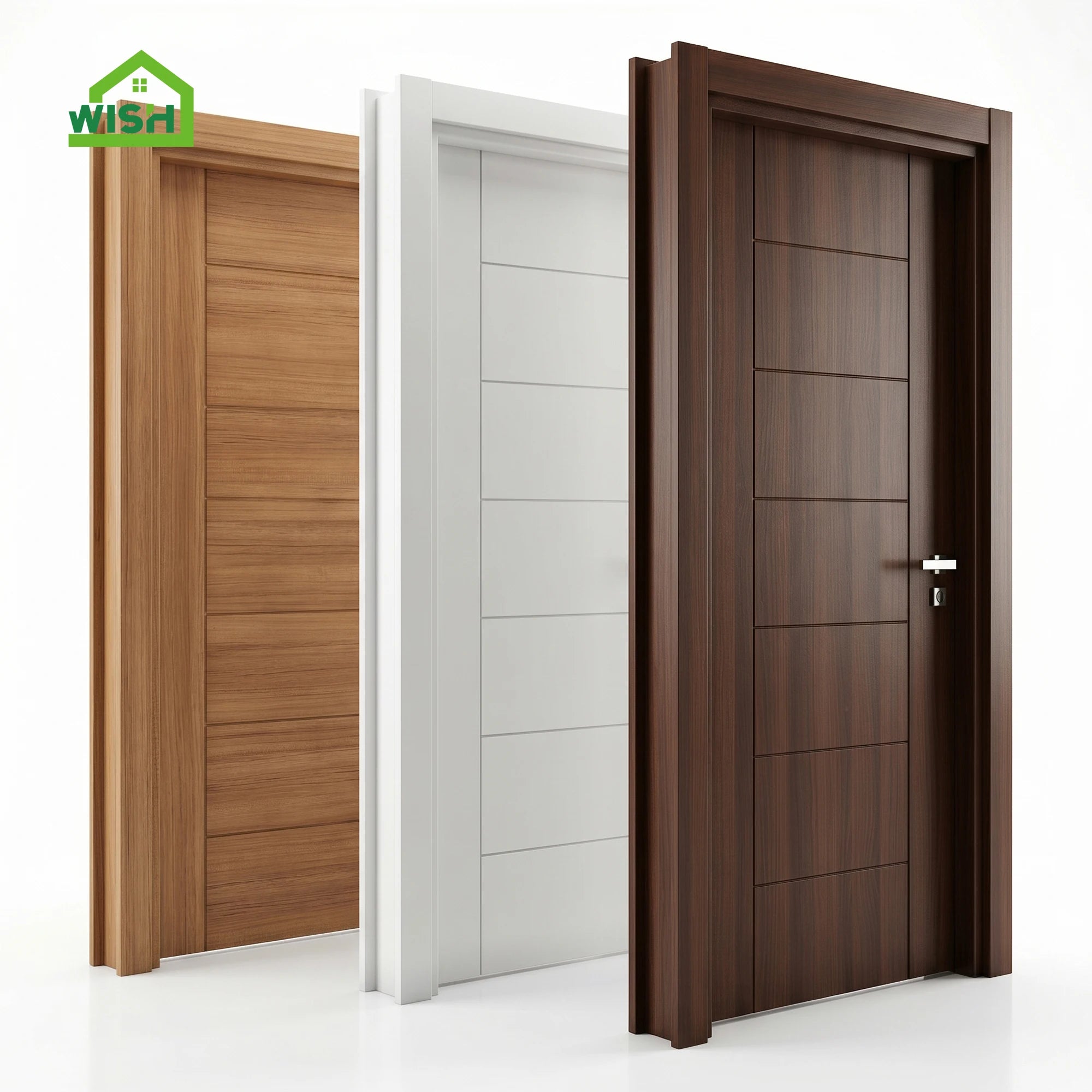 Modern Paint-Free Finished Manual Wood Interior Pre Hung Sound Insulation Doors WX Brand 3-Year Warranty for Apartment Bedroom