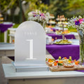Frosted Arch Shape Wedding Table Numbers with Stands Acrylic Signs and Holders Perfect for Reception Dec Party Anniversary Event