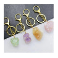 Natural Quartz Crystal Healing Pendant Raw Citrine rose Rough Keychain for Decoration