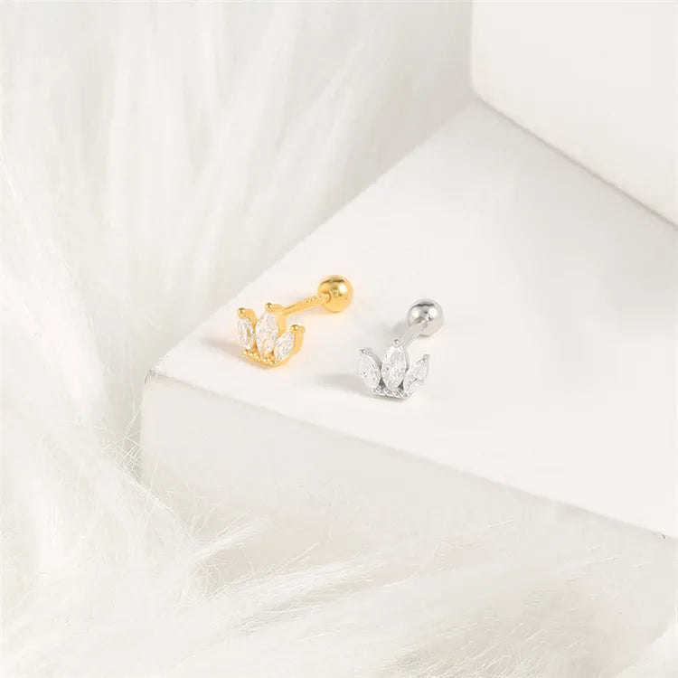 SP INS Crown Sterling Silver 925 Jewellery Earring Minimalist Sterling Silver Stud Earrings