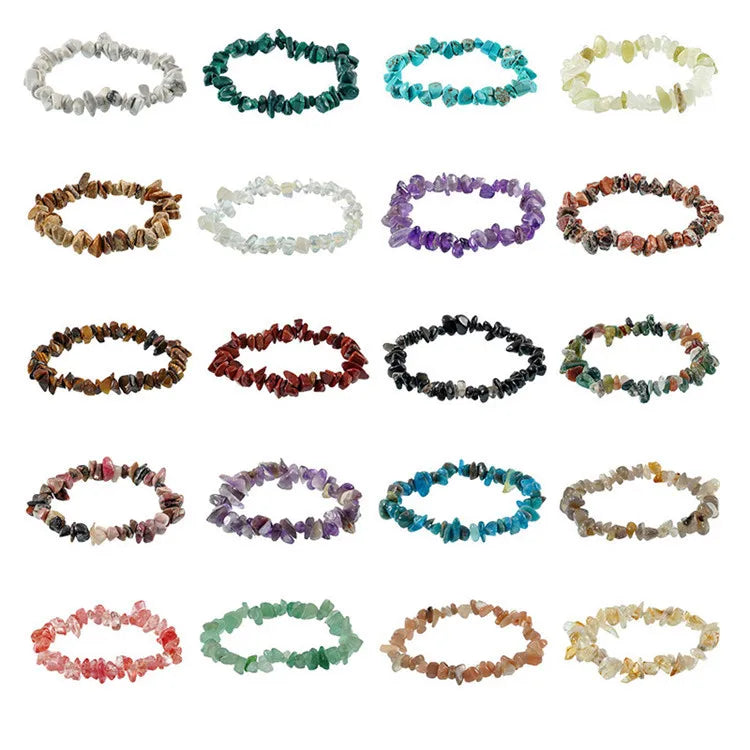 SP Wholesale Spring Elastic Rope Jewelry Natural Healing Crystal Bead  Bracelet Healing Natural Stone Bracelets