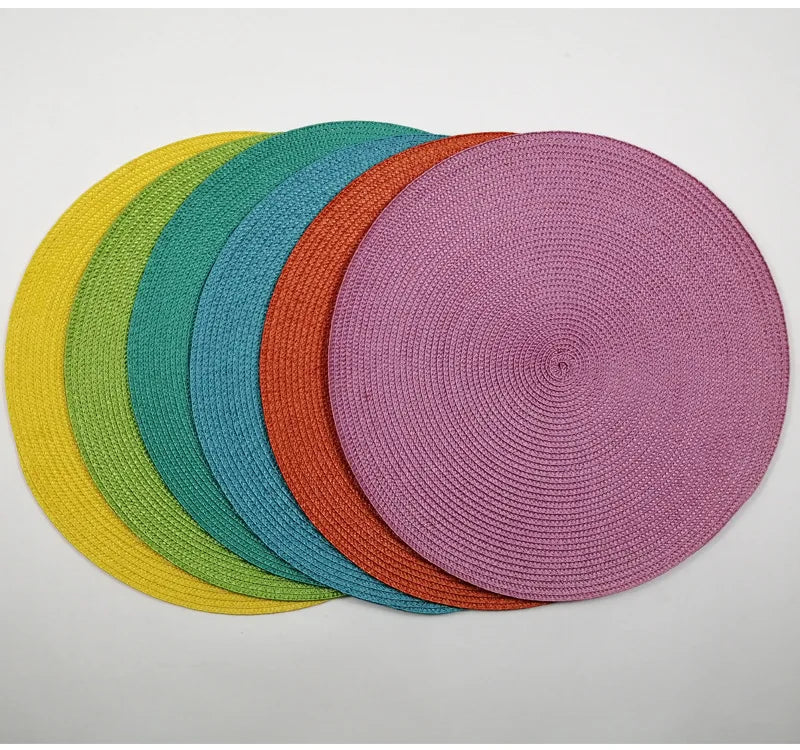 Wholesale PU Table Placemat Mats Cup Round Shape Coasters for Home