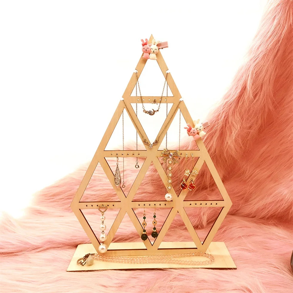 2024 New Style Design Wooden Necklace Pendant Display Stand Jewelry Stand