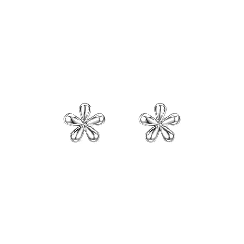 925 Sterling Silver Flower Earrings Women Simple Fashion Wedding Jewelry Accessories