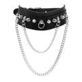 Women's Punk Style PU Choker Necklace Geometric Exaggerated Pointed Nail New Personal Trend Fashion Accessories
