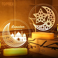 TOPREX DECOR Indoor Muslim Decoration Usb Battery Operated Eid Ramadan Lamp Colorful Acrylic Ramadan Light Led