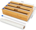 Wholesale Bamboo 3 in 1 Wrap Organizer Foil and Plastic Dispenser Zipper Organizer for Kitchen Drawer