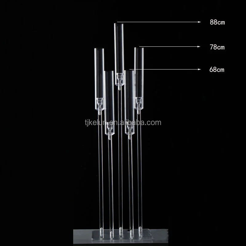 L-CH10-10 Wholesale 5 Arms Acrylic Candle Holders Acrylic Candlestick Holder clear Candlestick Holder Centerpiece for Wedding