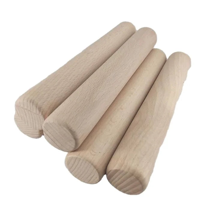 Solid Beech Wood Rolling Pin for Cake Pie Noodles-200x29mm Durable Engraved Logo Well Polished Natural Color Begreen Brand Home