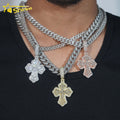 Best Selling Moissanite Hip Hop Jewelry Iced Out 925 Sterling Silver Baguette Moissanite Diamond Cross Pendant